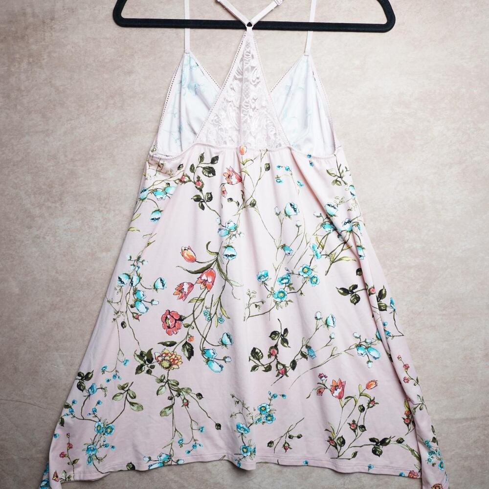 Floral Lace Back Cami Pink Small - Picture 3 of 4